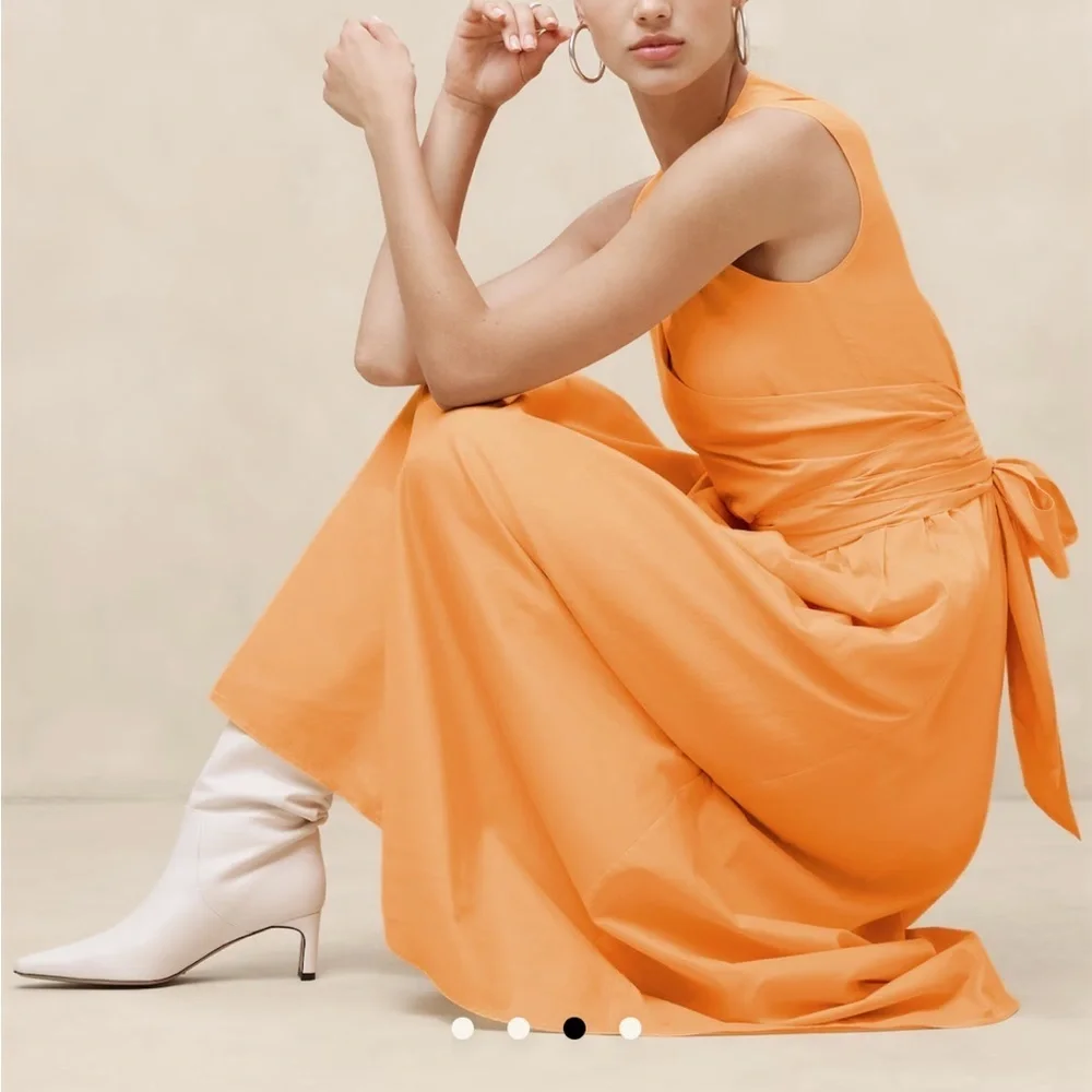 Banana Republic Orange Maxi Dress - Picture 2 of 10